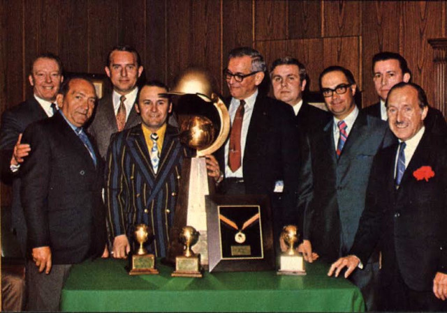 Herve Filion and his WDC trophies