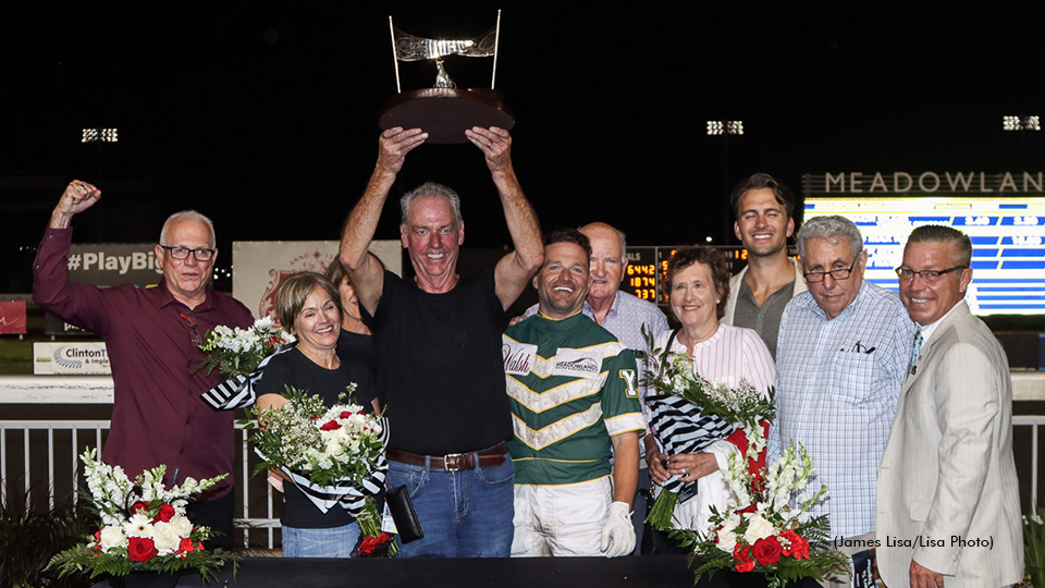 The connections of Beach Glass in the Meadowlands winner's circle