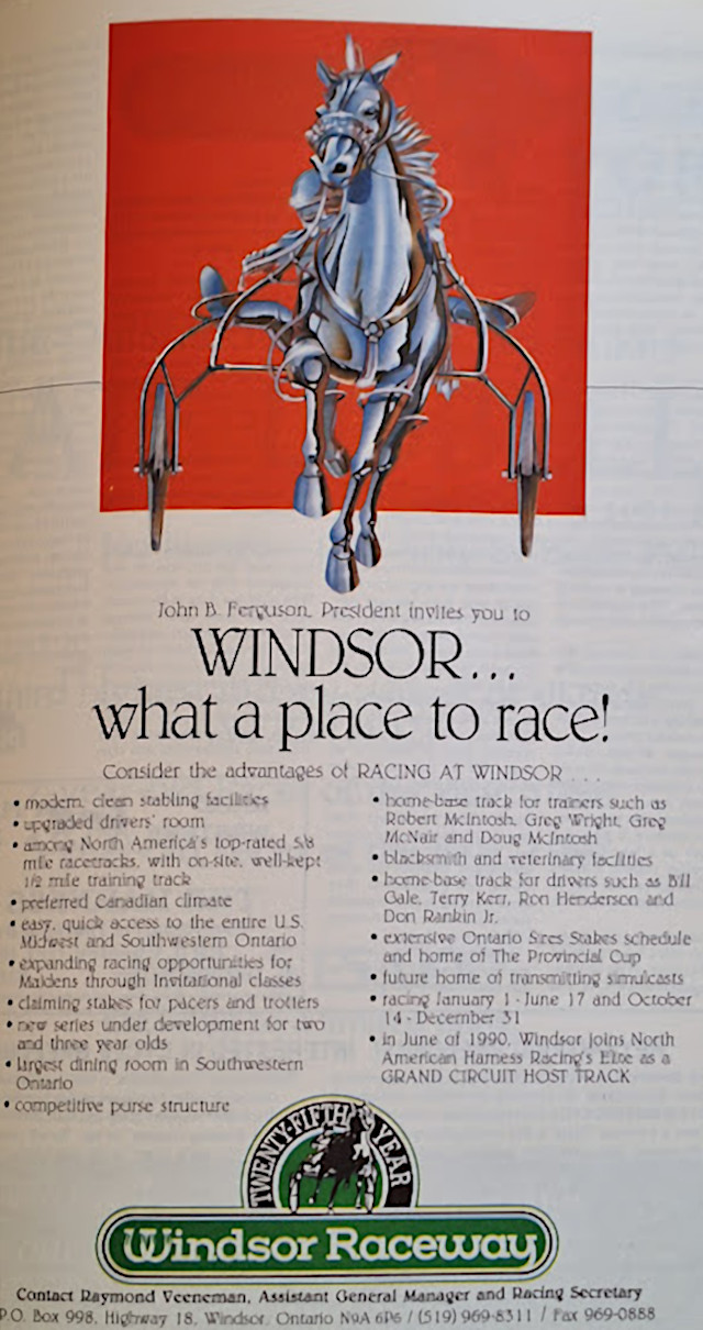 An ad for Windsor Raceway