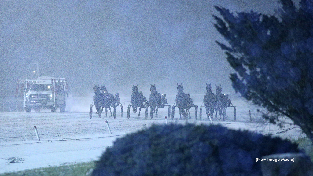 Harness racing in the winter at Woodbine Mohawk Park