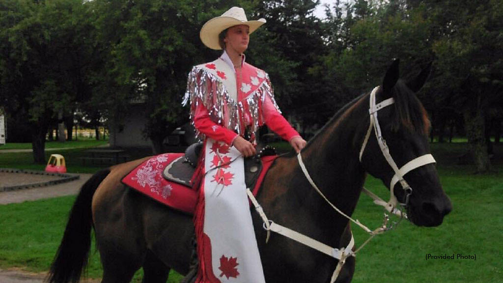 Jamie Drew and her Standardbred 'Bugsy,' formerly known on track as Masseno