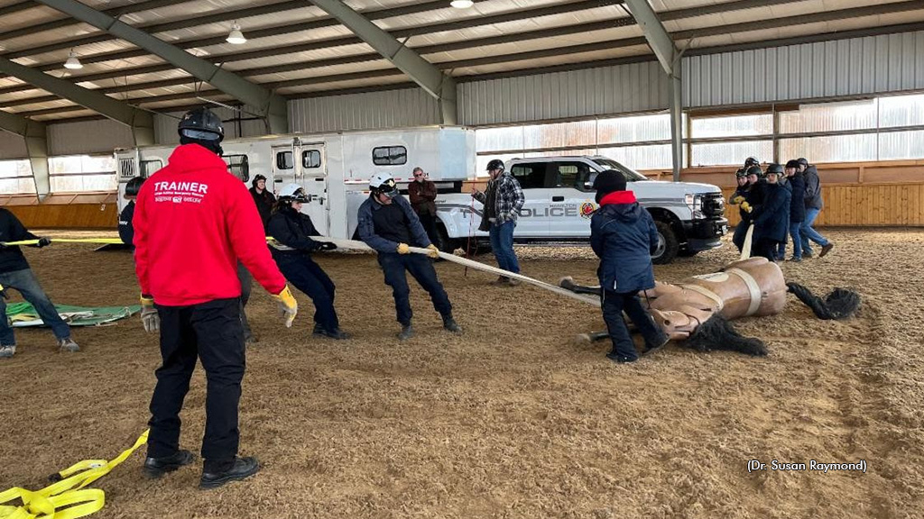 Ontario first responders training for large animal emergency rescue situations