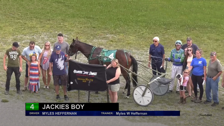 Jackies Boy in the winner's circle at Inverness Raceway