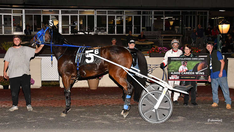 Chris Long celebrates his 4,000th career win at Vernon Downs
